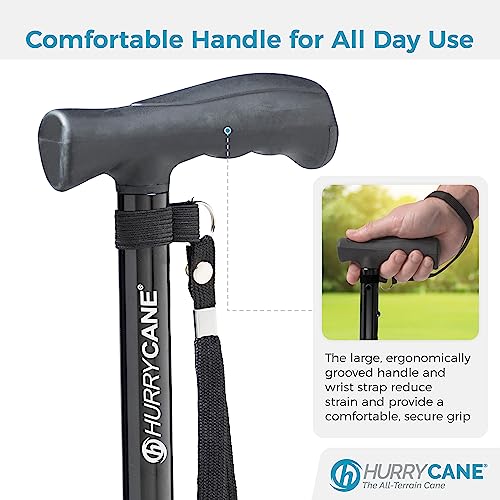 HurryCane Freedom Edition Foldable Walking Cane with T Handle A24452