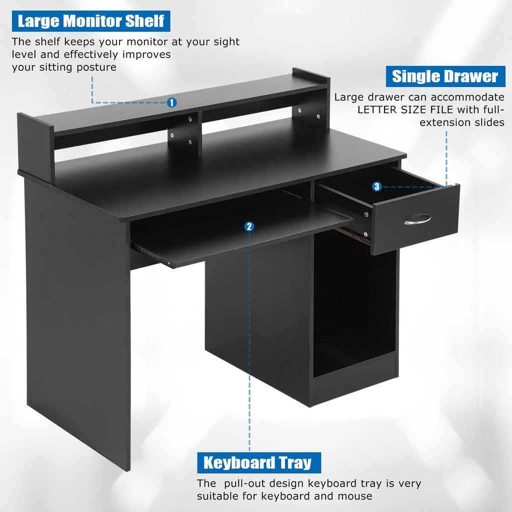 YRLLENSDAN 43" Small Desk with Drawer and Keyboard Tray E5694