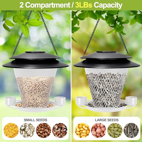 Red Metal Hanging Bird Feeder for Outdoors K14119