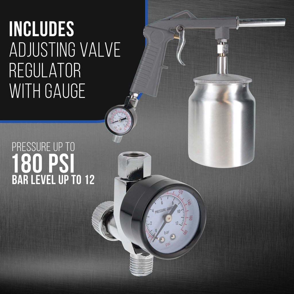 Master Elite Air Undercoating Spray Gun with Regulator & Suction Feed Cup R939