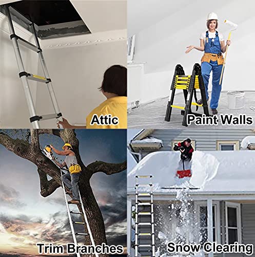 Telesladder Silver Telesextension Ladder, 14.4Ft, Step Ladder for Tall Buildings S21631