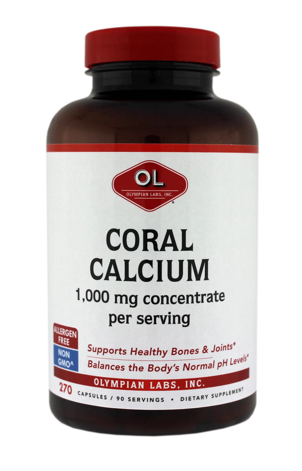 Olympian Labs Coral Calcium Dietary Supplement, 1,000mg, 270 count