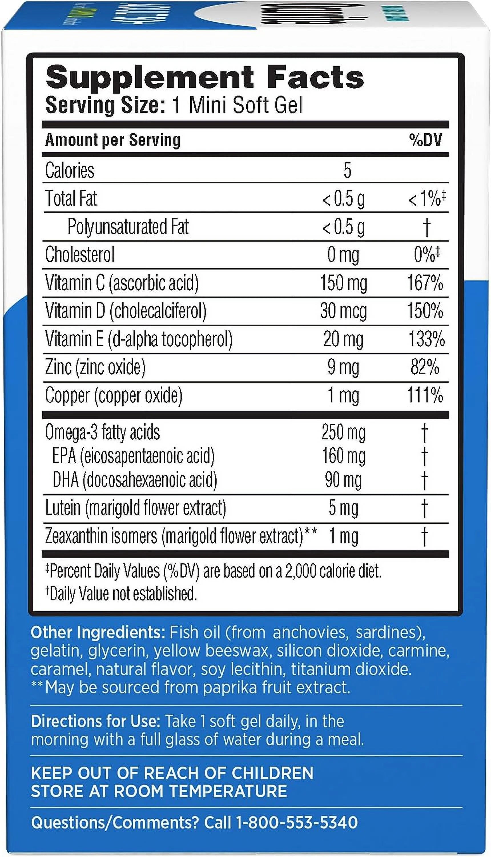 O-cuvite Adult 50+ Eye Vitamin & Mineral Supplement, 150 Softgels D1630