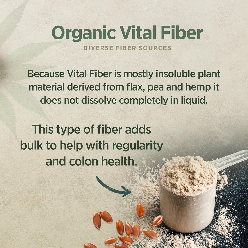 Vital Planet Vital Fiber Powder Organic Supplement with Flax, Pea and Hemp, 7.76 oz U37306
