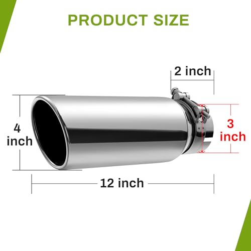AUTOSAVER88 3" Inlet Black Stainless Steel Exhaust Tip H579166
