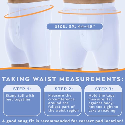 Wearever Men’s Incontinence Boxer Brief, Reusable & Washable Leak Proof Underwear H2736