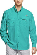 TSLA Men's Performance Fishing Shirt, UPF 50+ Breathable Button Down Shirts, Outdoor Recreation Long Sleeve Shirt