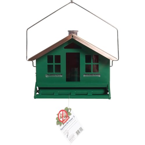 Perky-Pet Squirrel-Be-Gone II Bird Feeder with Chimney, Weight-Activated Perches, 8lb Capacity T117