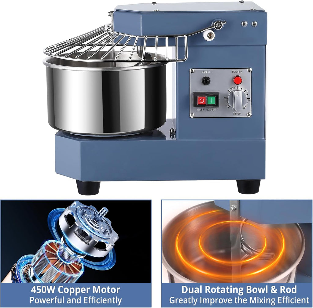 Commercial Dough Mixer 8.5Qt 450W with Stainless Steel Bowl X9434