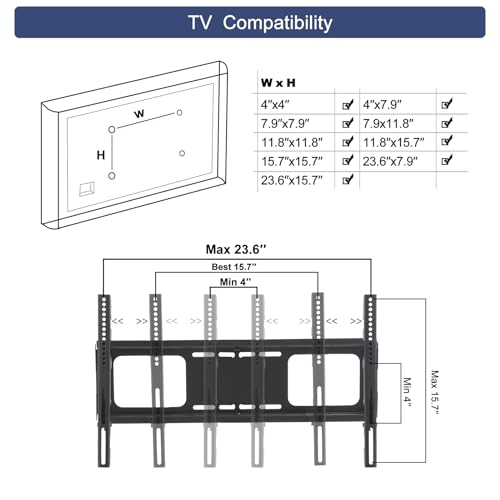 Universal Floor TV Stand with Tempered Glass, Height Adjustable and Swivel H985