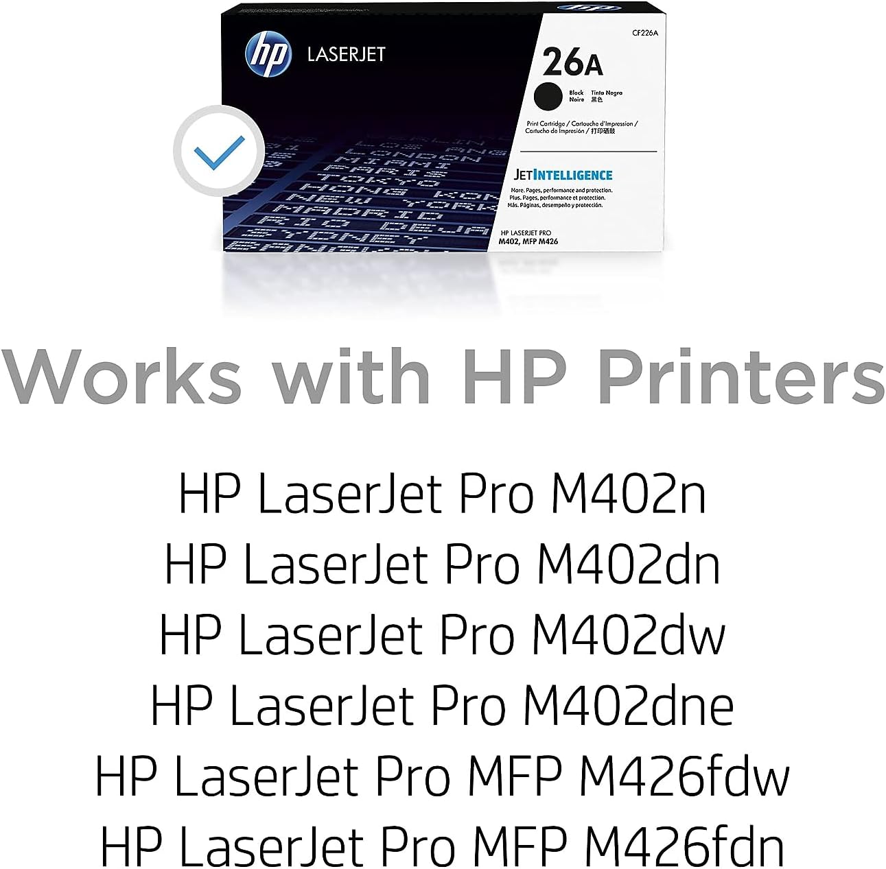 HP 26A Black Toner Cartridge CF226A for HP LaserJet Pro M402 M426 H38520