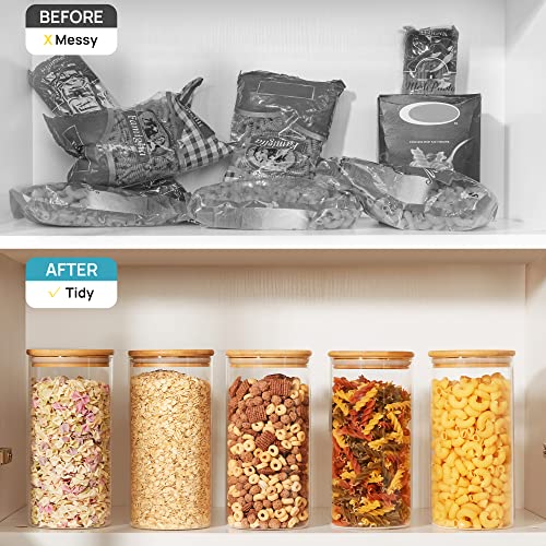 Vtopmart 3-Pack Glass Food Storage Jars with Bamboo Lids R3503