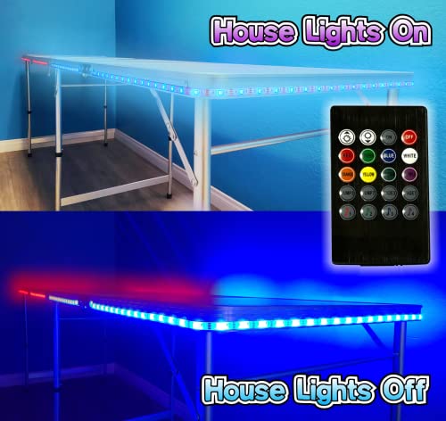 Folding Beer Pong Table 8ft Basketball Court Edition R75486