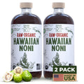 Healing Noni - 2-Pack Glass Bottle 32oz - 100% Pure Hawaiian Raw-Organic Juice - All-Natural Unsweetened Fresh Fruit - Farm Direct - USDA Certified