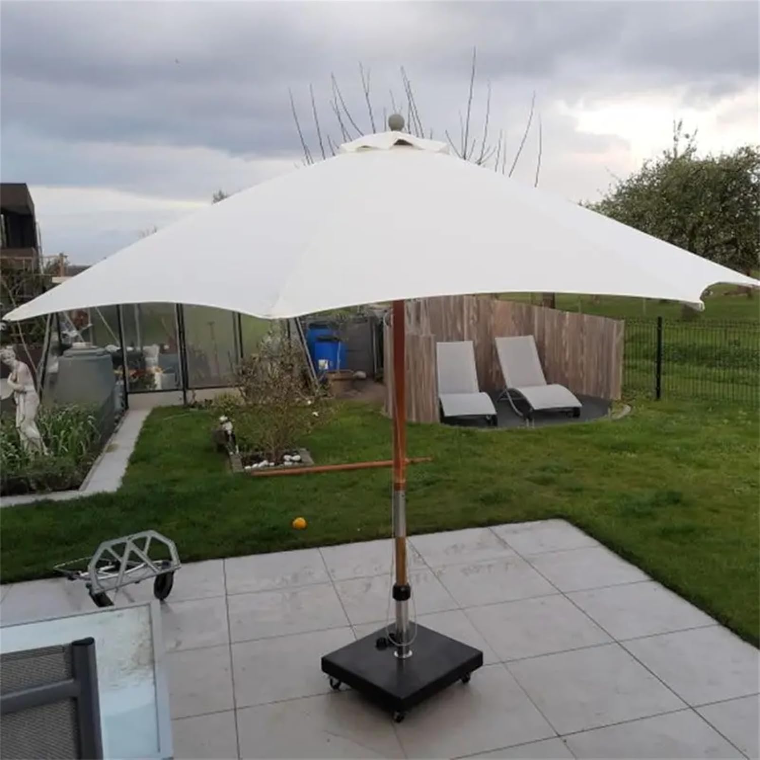 9.8ft Patio Umbrella Replacement Canopy Top Cover with 8 Ribs, White N949416