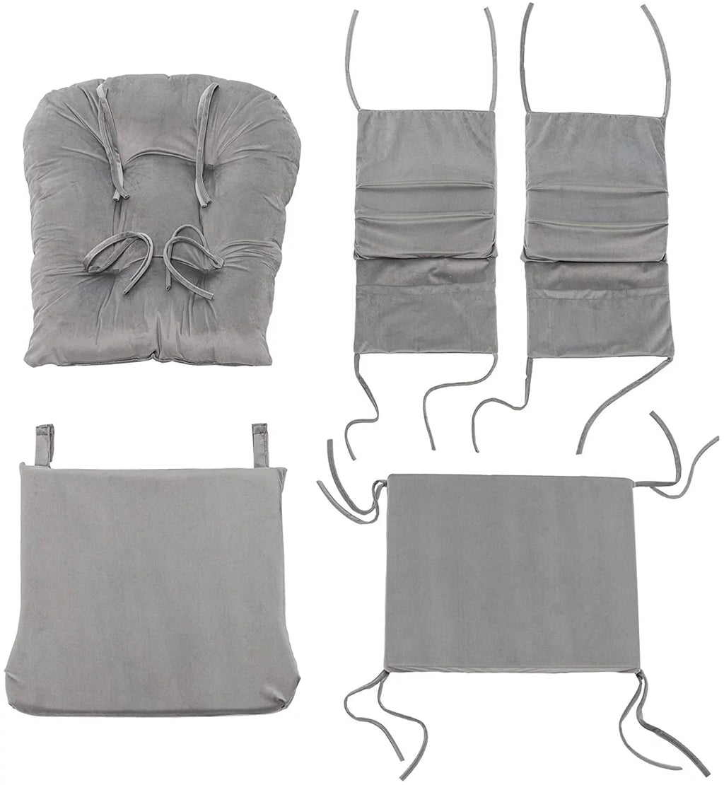 OKAKOPA Glider Rocker Cushion Replacement Velvet Washable, Gray Q32095
