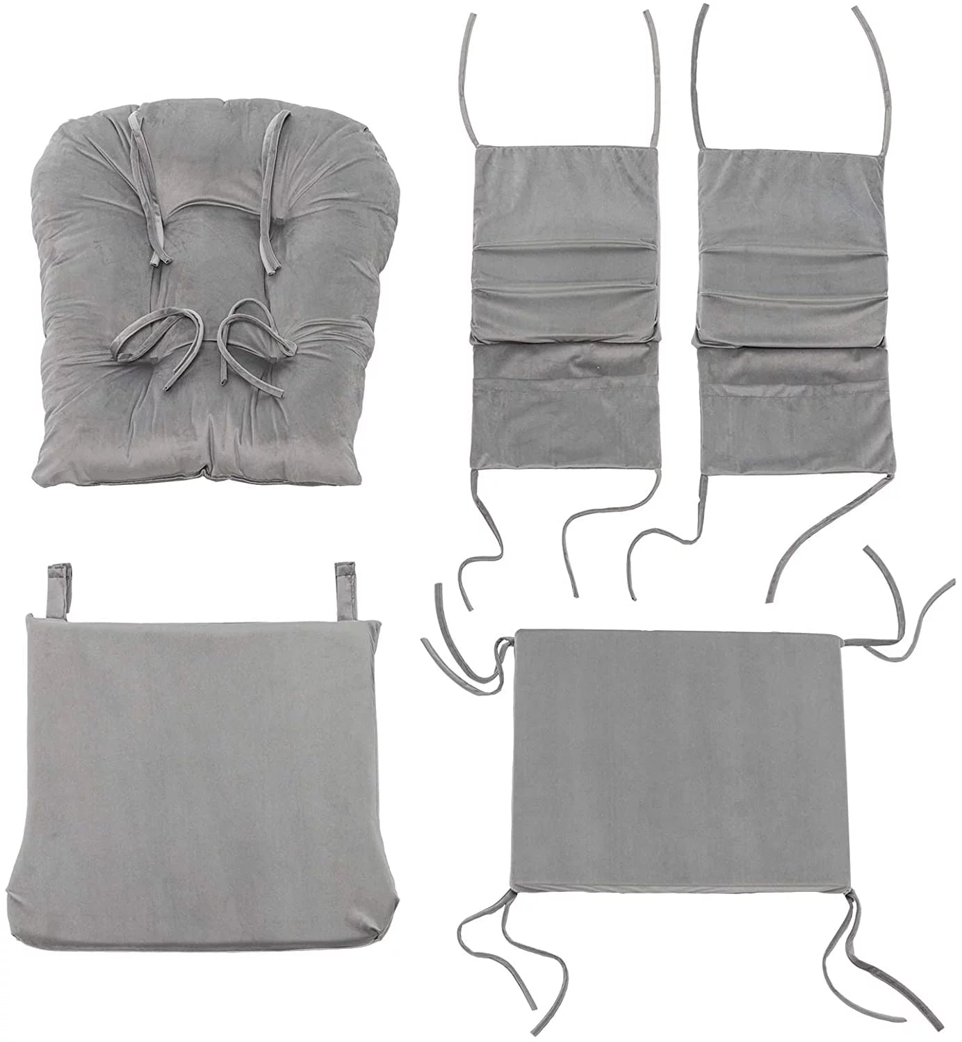 OKAKOPA Glider Rocker Cushion Replacement Velvet Washable, Gray Q32095