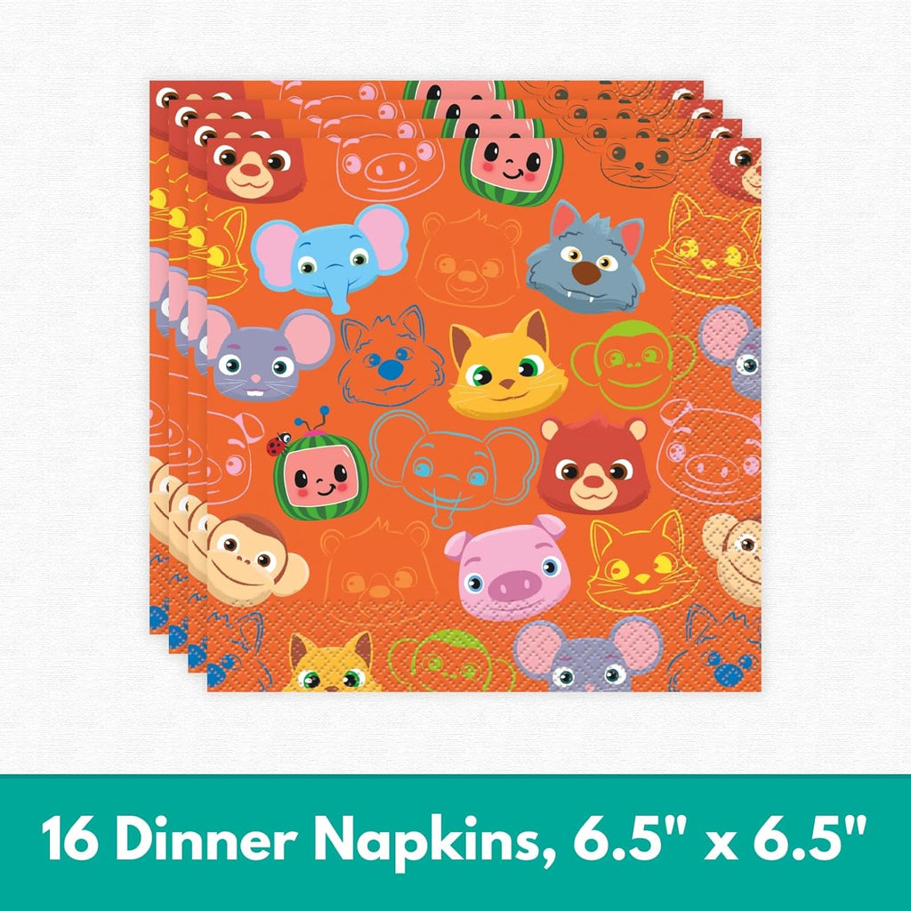 Cocomelon Birthday Party Supplies for 8 Guests - Plates, Napkins, Tablecloth K268