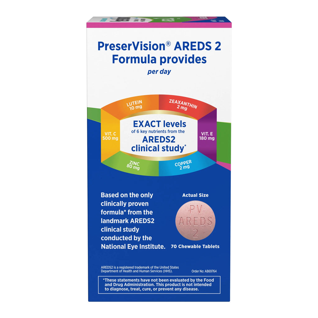 PreserVision® AREDS 2 Eye Vitamin & Mineral Supplement, 70 Chewable Tablets T43382