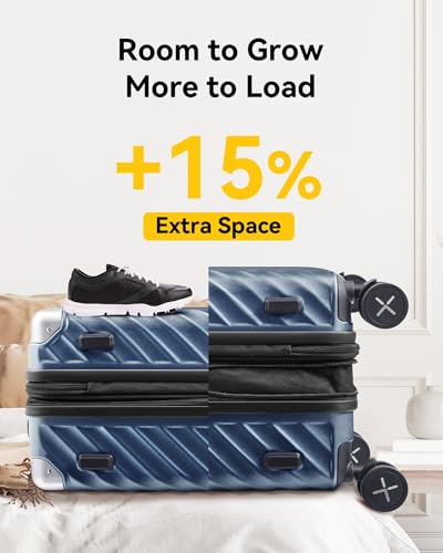 LUGGEX 3 Piece Luggage Set with Spinner Wheels - Expandable Hard Suitcases - TSA Approved (Black, 20/24/28) F588