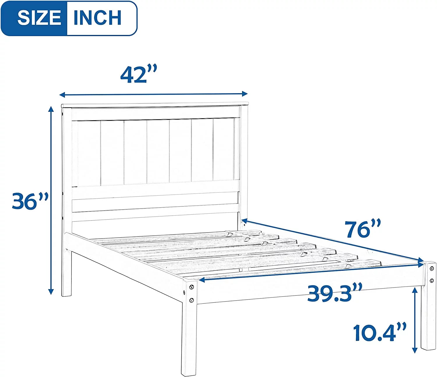 Solid Wood Platform Bed Frame with Headboard, Espresso L977174