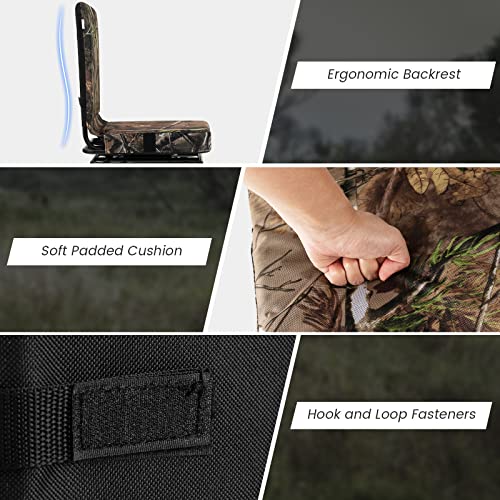 Tangkula Hunting Chair 360 Degree Swivel with Padded Cushion, Camouflage Folding for Blind, Fishing, Camping J815