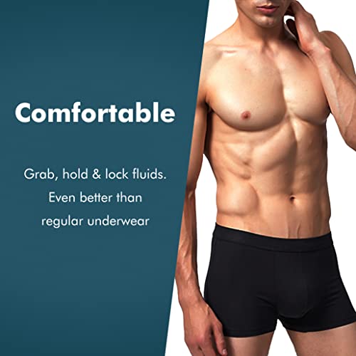 Washable Incontinence Boxer Briefs for Men, X-Large, Black C153075