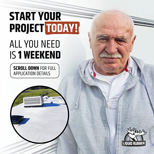 Liquid Rubber RV Roof Coating Solar Reflective Sealant, White, 1 Gallon F426