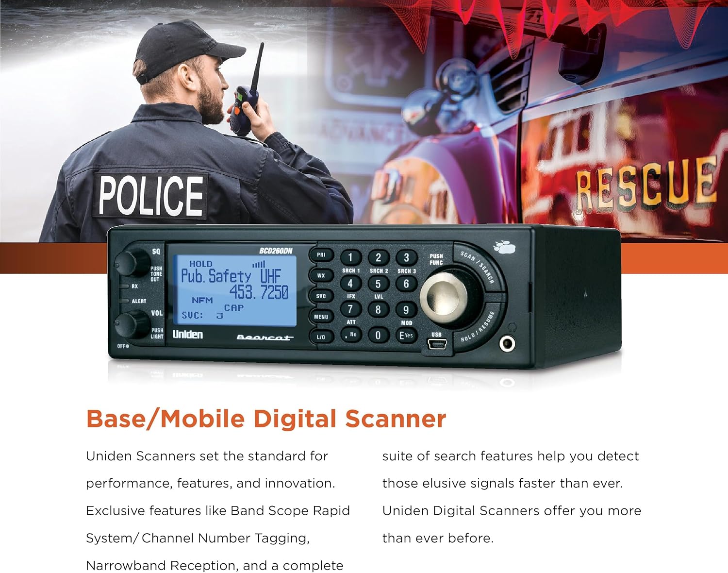 Uniden Bearcat BCD260DN Base/Mobile Digital Scanner A102878