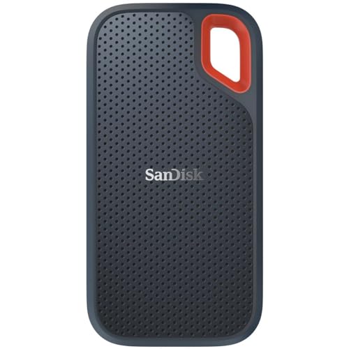 SanDisk Extreme Portable 2TB External SSD V2, Black, with Drive Case J65680