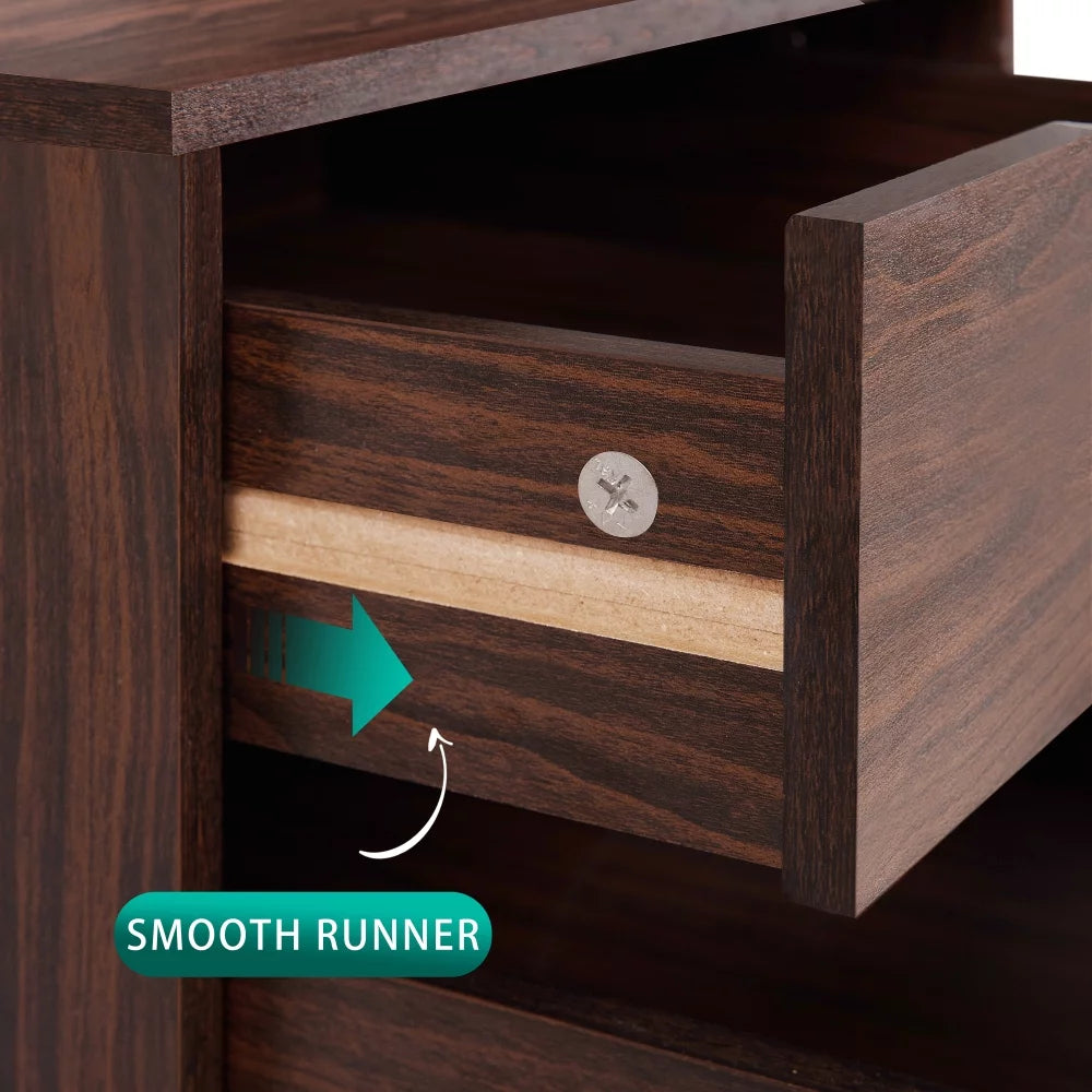 Taylor 5 Drawers Chest Wood Storage Dresser with Wheels - Espresso U717105