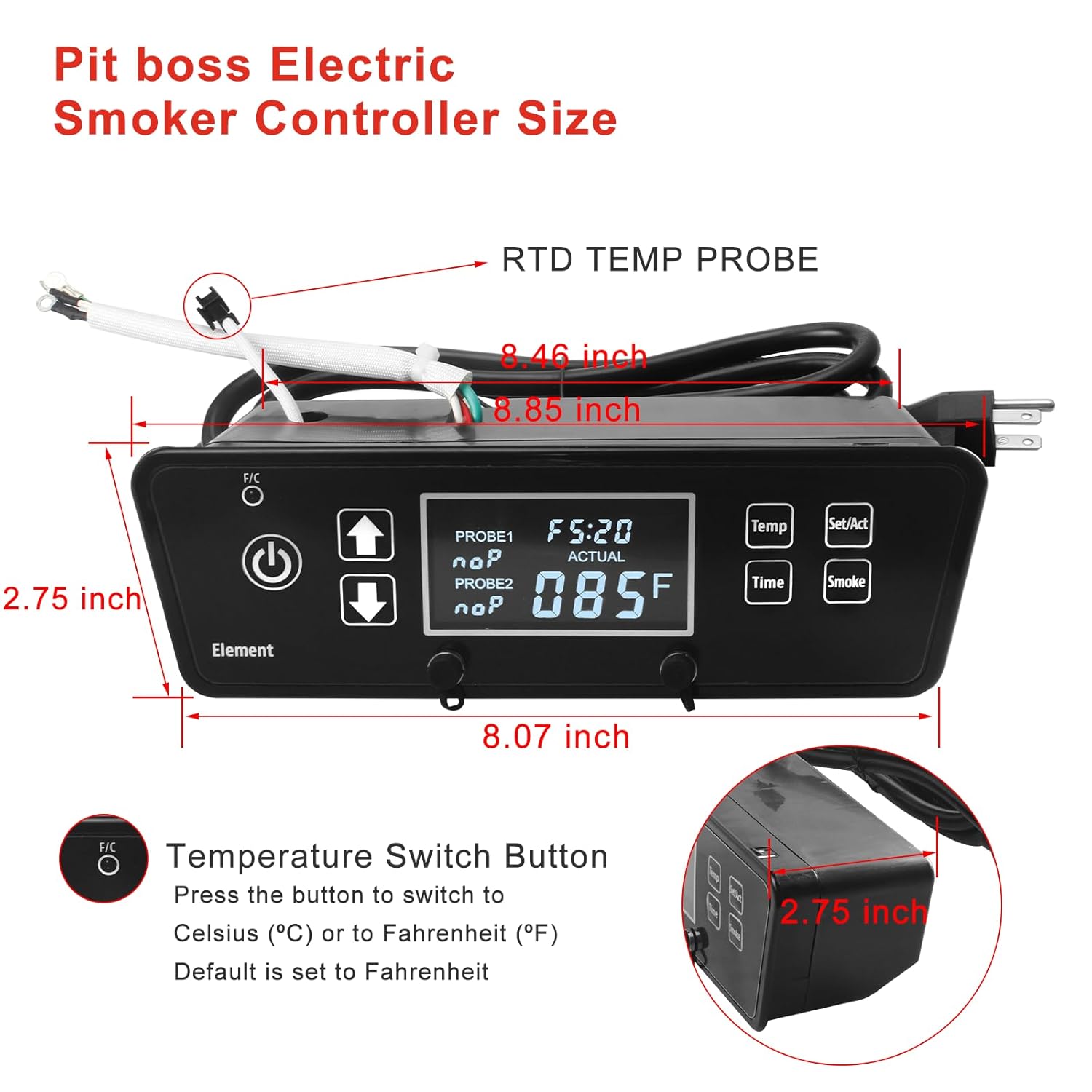 Pit Boss PBV2D1 Digital Thermostat Control Board Replacement F748892