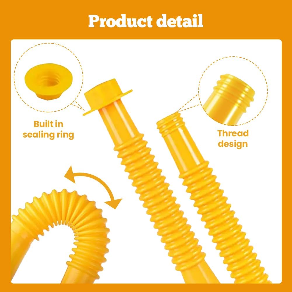 Gas Can Spout Replacement Kit with Flexible Nozzle for 1/2/5/10 Gallon Cans Y99406