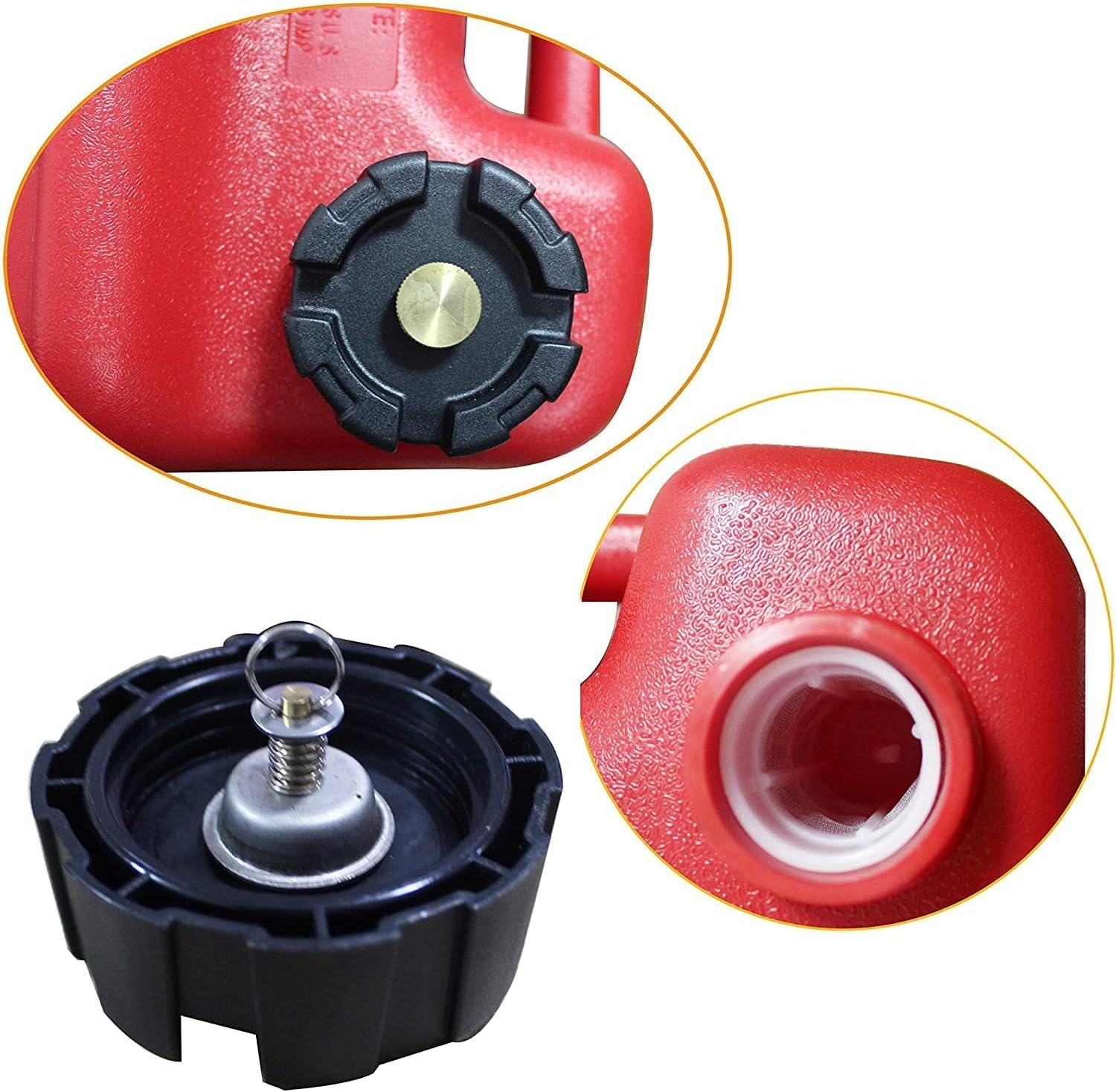Boat Fuel Tank 24L 6 Gallon Portable Gas Can with Fuel Gauge for Marine Outboard Motor G137144
