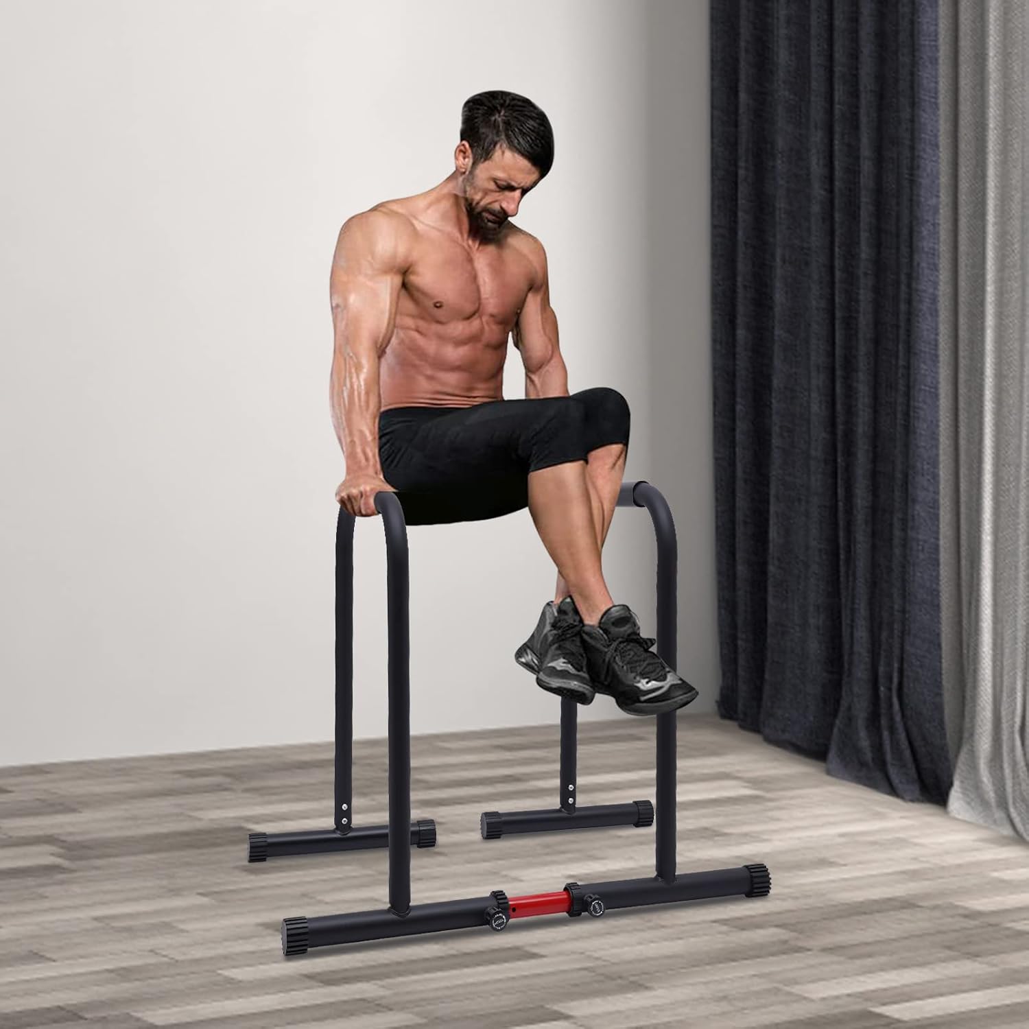 Heavy Duty Dip Stand Adjustable Fitness Parallel Bars for Tricep Dips, 440 LBS Y815