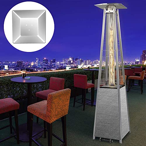 Aluminum Patio Heater Reflector Shield Square, 4 Sided Outdoor Heater Replacement Parts with 3 Pre-Drilled Holes M600948