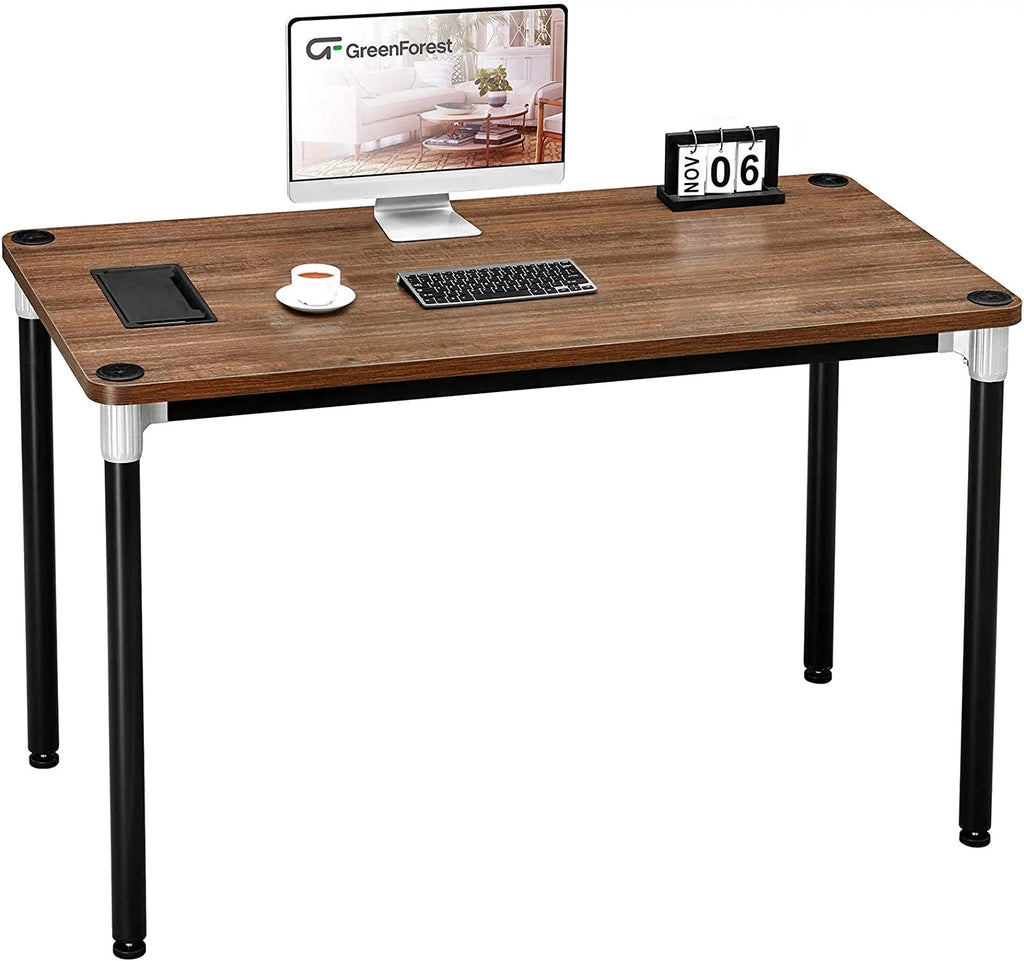 Computer Desk 47" Home Office Writing Small Desk, Modern Simple PC Table, Sturdy Workstation, Walnut