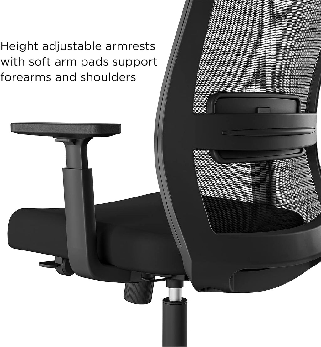 Prestige Marrett Fabric/Mesh Swivel Task Chair, Black, 2/Pack F706702