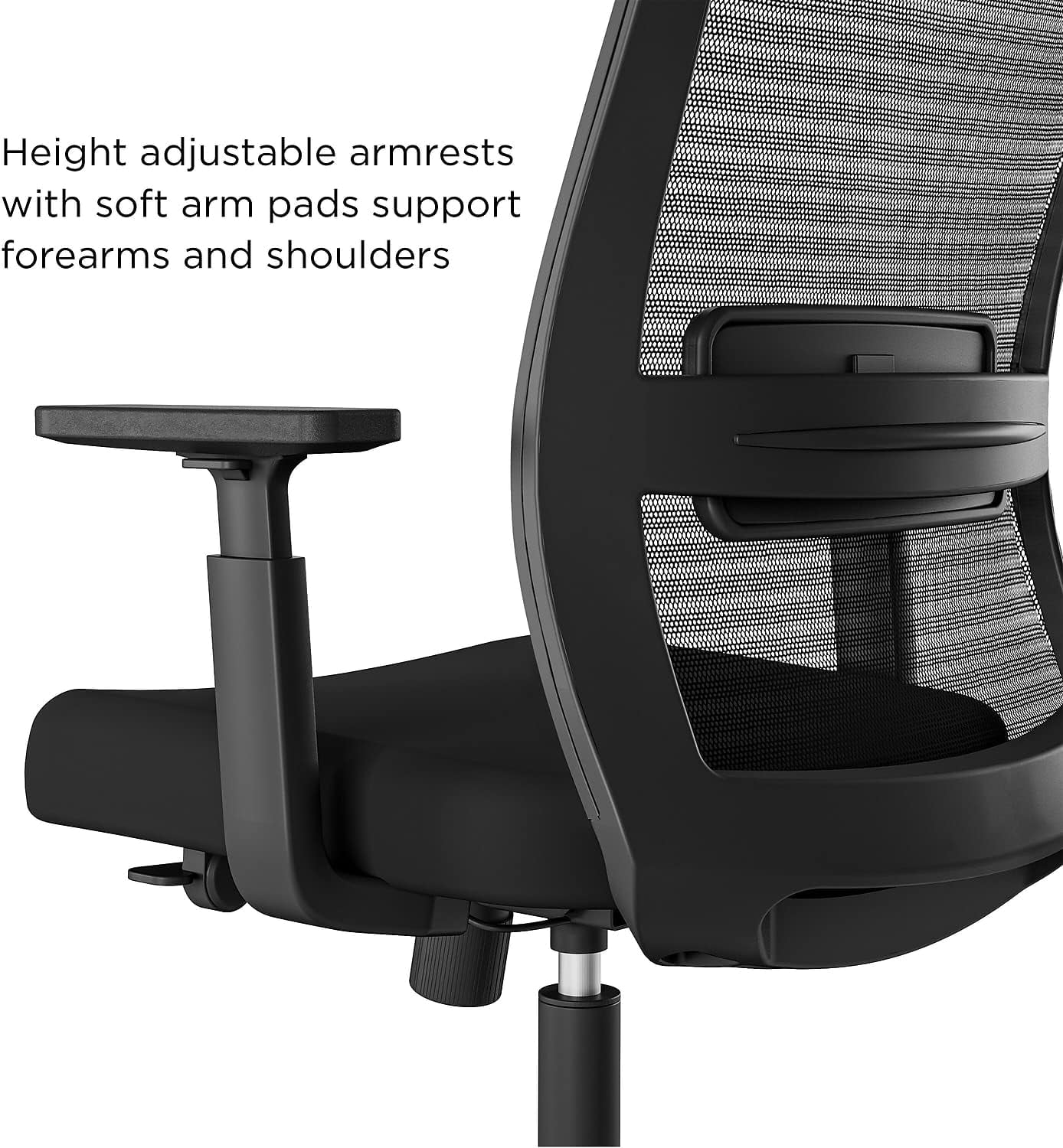 Prestige Marrett Fabric/Mesh Swivel Task Chair, Black, 2/Pack F706702
