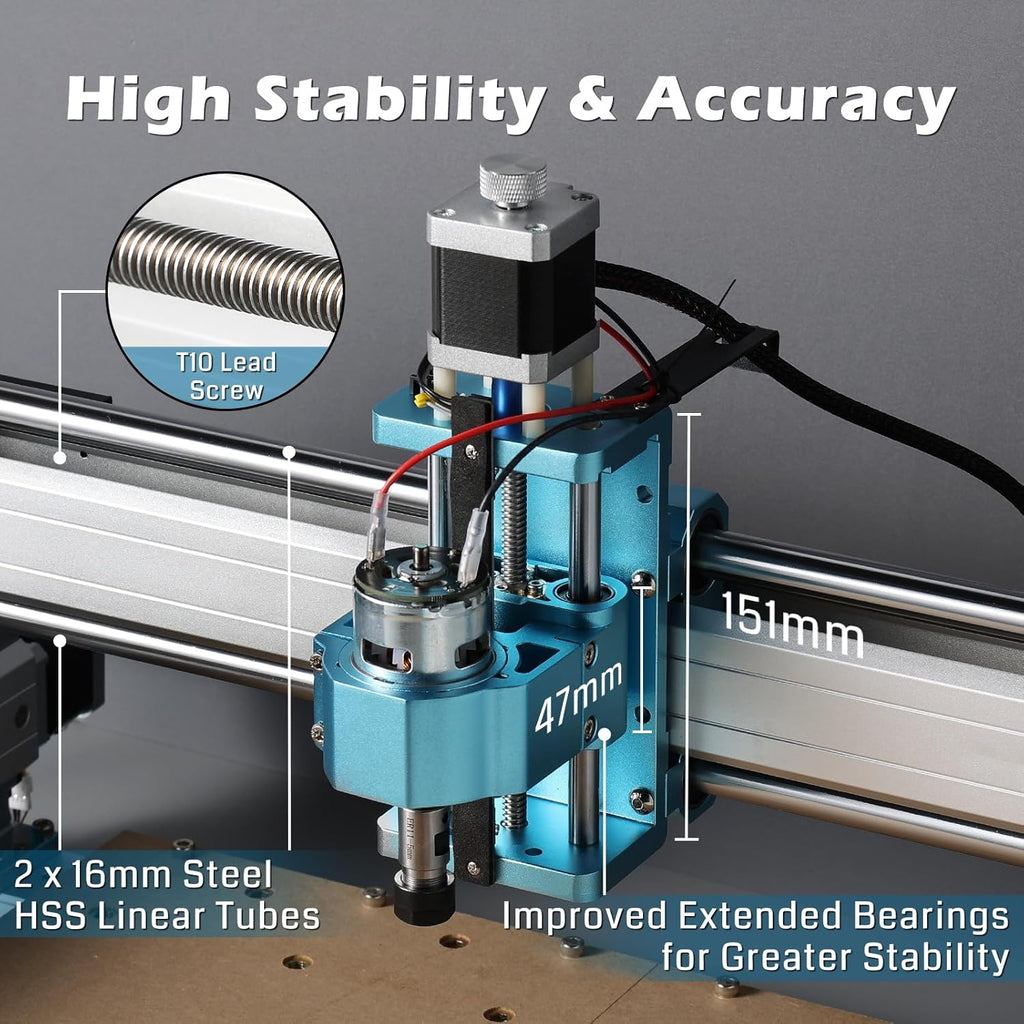 Genmitsu CNC Router Machine 4040-PRO for Woodworking Metal Acrylic Cutting Milling, 10W Laser Module with Air Assist K9090