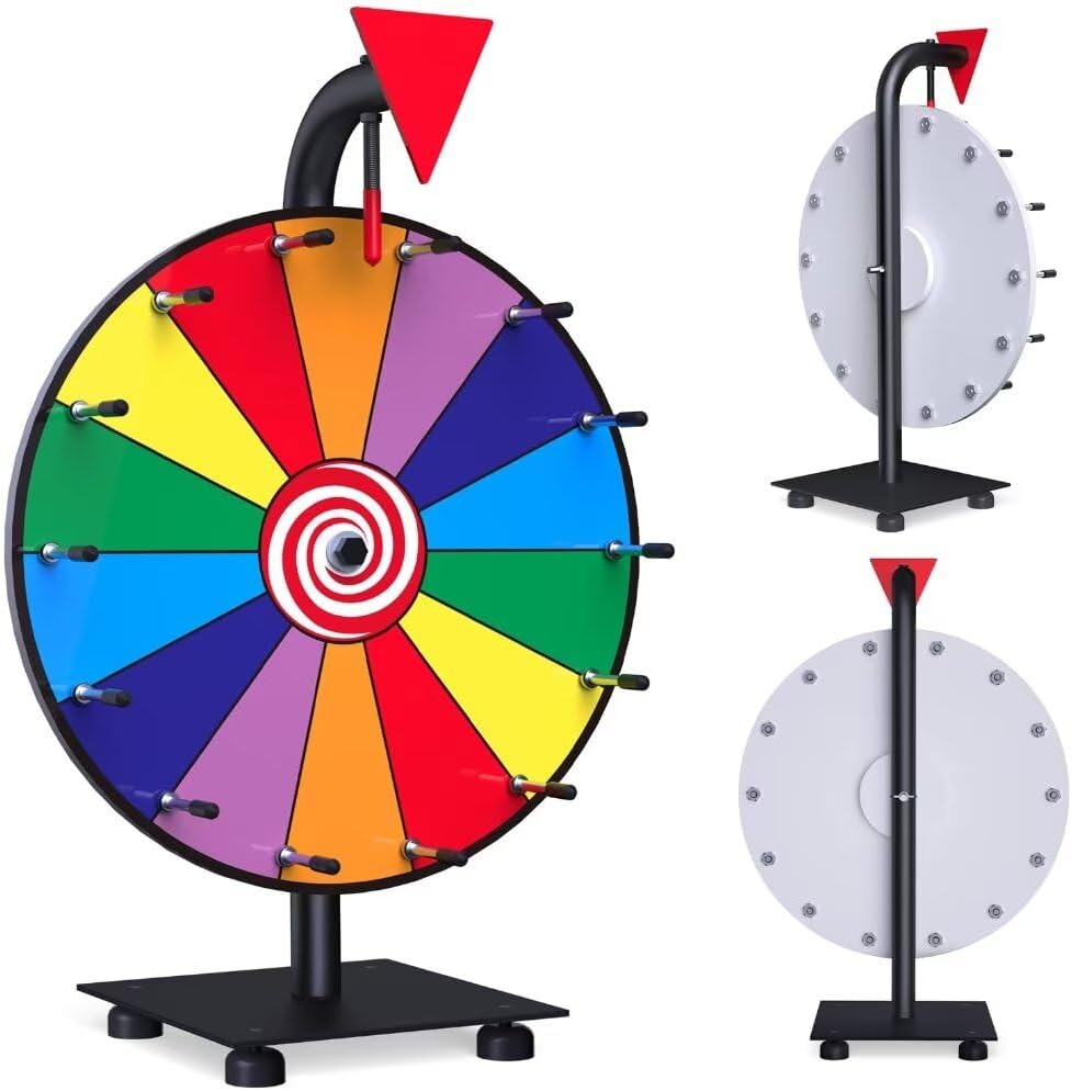 12-inch Spinning Prize Wheel with Heavy Duty Base, 14 Slots Tabletop Spinner F81030