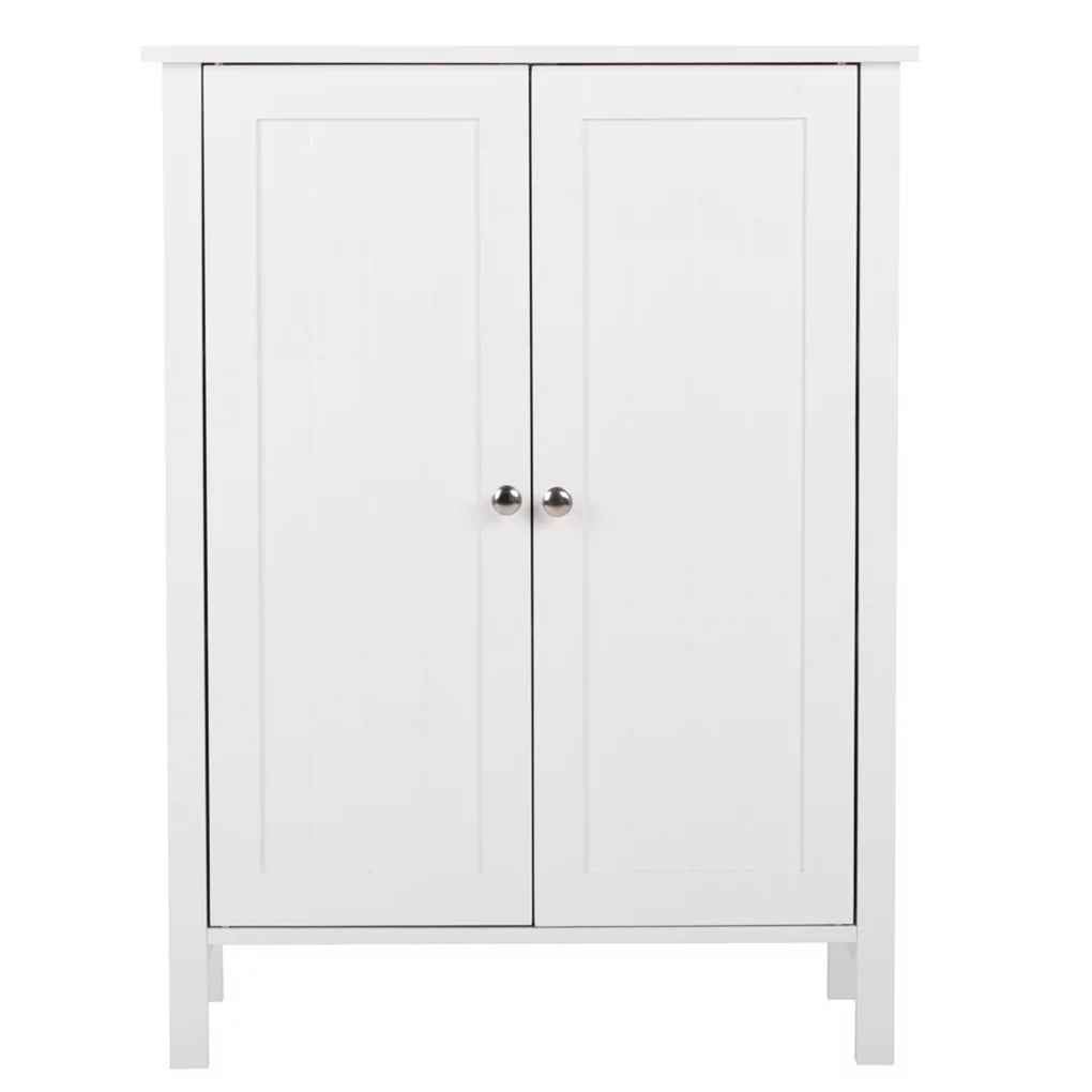 Wooden Bathroom Cabinet with Double Doors and Shelves K83694