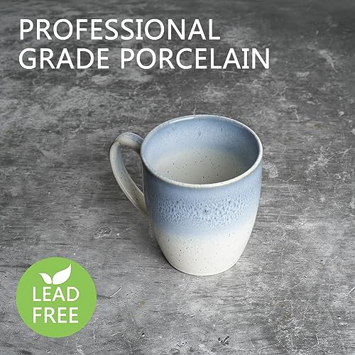 Bosmarlin Ceramic Coffee Mug Set of 4, 17 Oz, Dishwasher and Microwave Safe N129