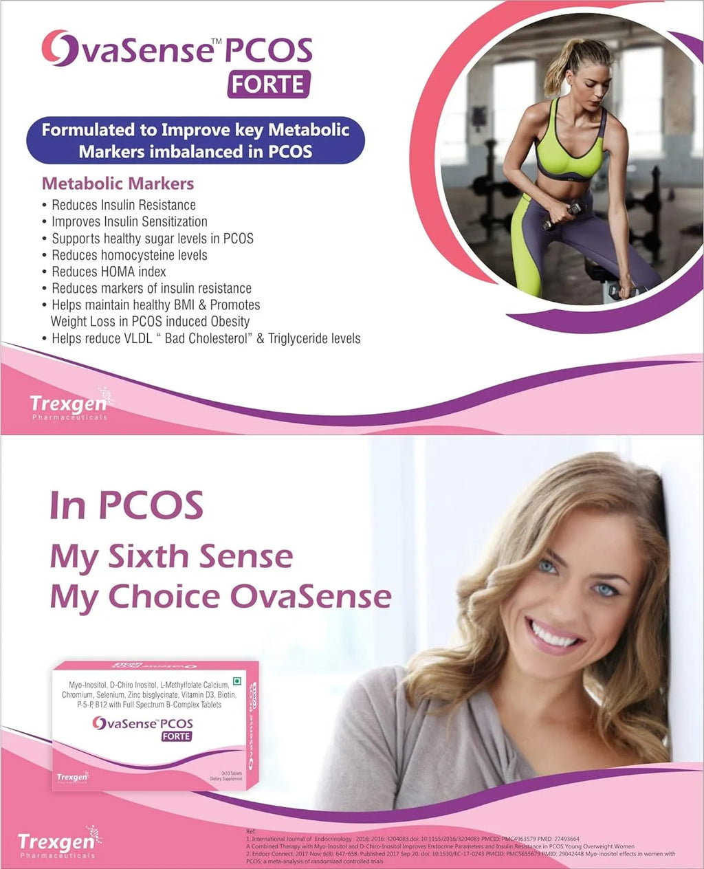 OvaSense-PCOS Forte Myo-inositol & D-Chiro Inositol Supplement, 30 Tablets S261