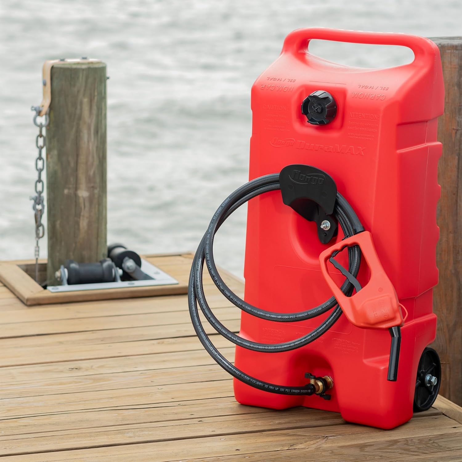 Scepter 14 Gallon Portable Gas Fuel Tank Container with Siphon Pump, 2 Pack, Red M895004
