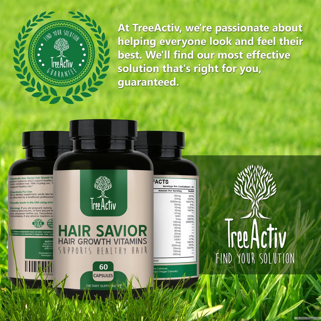 TreeActiv Hair Savior Biotin & Saw Palmetto Hair Growth Vitamins, 60 Capsules K871897