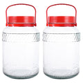 1 Gallon Glass Jar with Lids,2 Pack Super Wide Mouth Large Mason Jars 128 oz,Glass Gallon Jugs Storage Container for Sun Tea,Kombucha,Storing,Canning