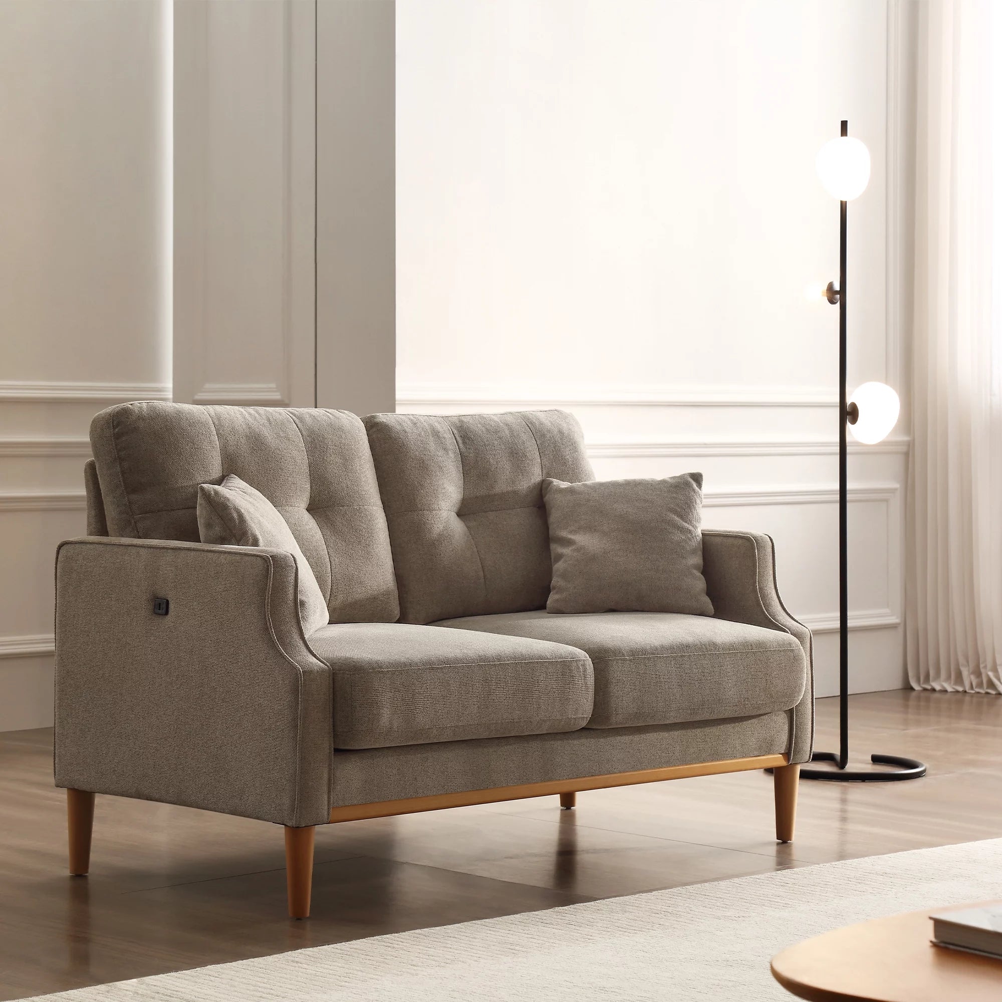 CoSoTower Living Space Sofa 2 Seater Loveseat Waterproof Fabric Cream Z3570