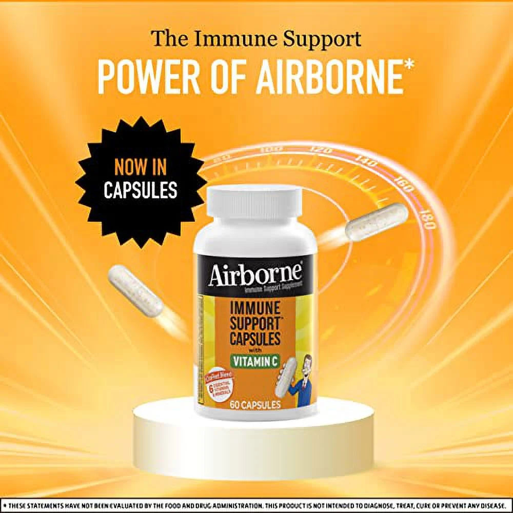 Airborne Vitamin C 500mg Capsules with Zinc & Selenium, 60ct F33038