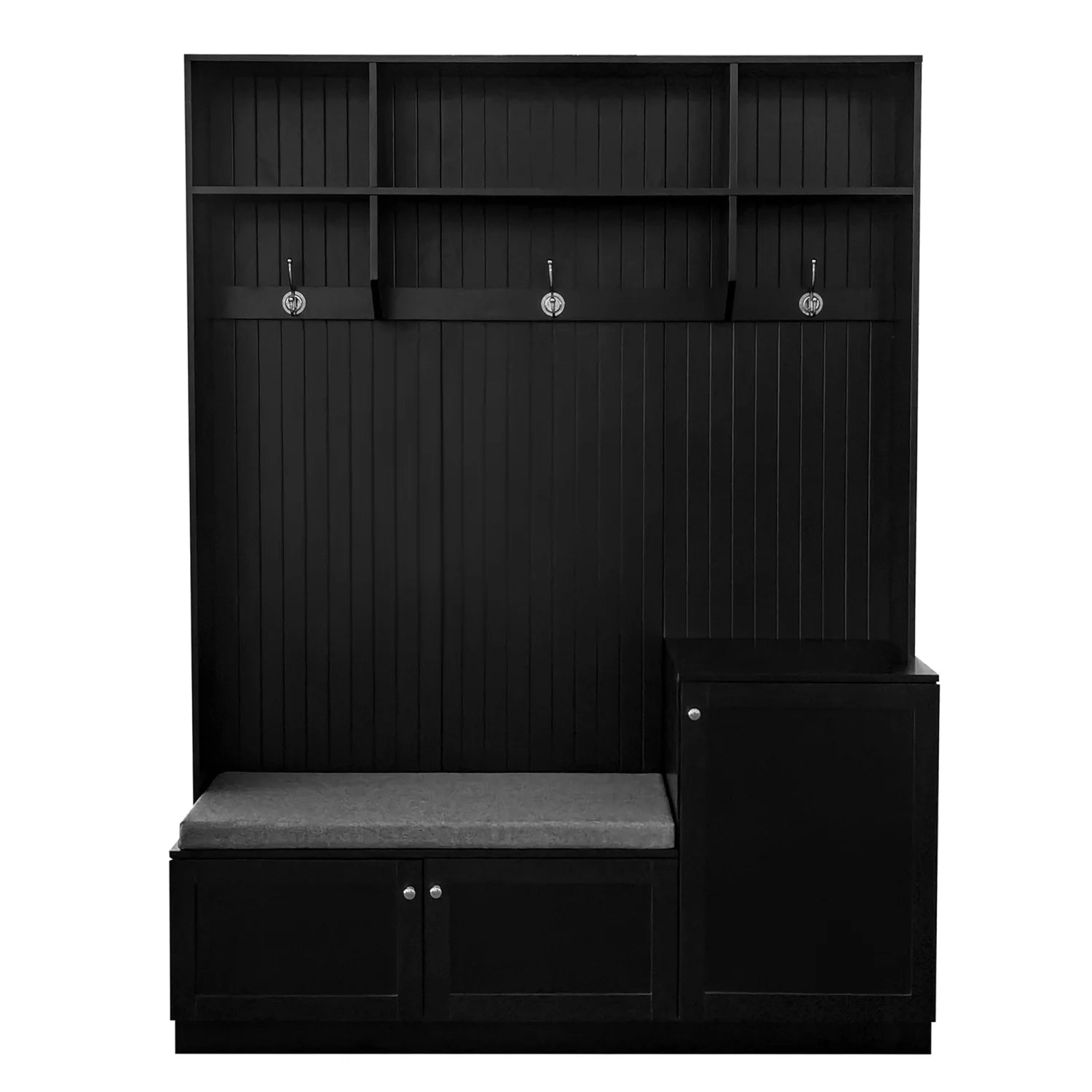 Churanty 4-in-1 Hall Tree with Bench, Shoe Storage and Coat Rack, Black N313634